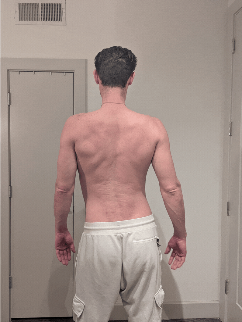 Steven after session — back view