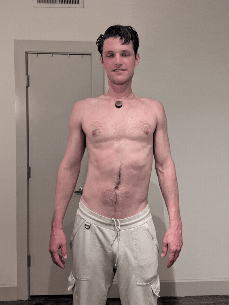 Steven after session — front view